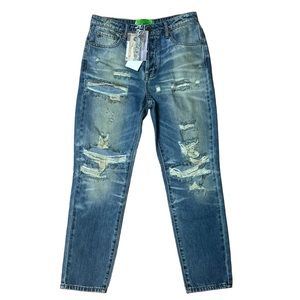 Sandrine Rose X Free People NWT distressed straight leg jean size:28